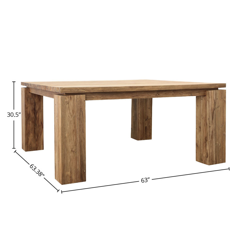 Micah 63" Wide Teak Dining Table, Natural