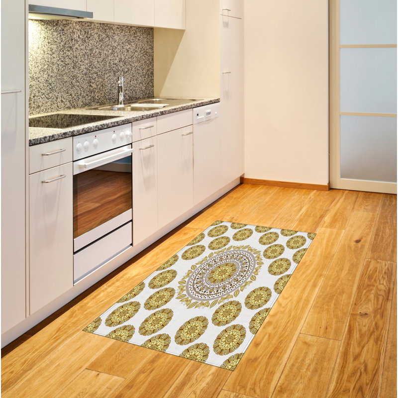 Mandala High Density Long Fiber Poly Threads Decorative Area Rug Carpet, Rectangle 2'7" x 5'