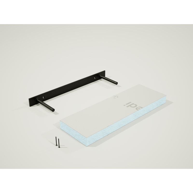 Ready-to-Tile Free Floating Shelf with wedi Board, 2" H x 36" W x 8" D
