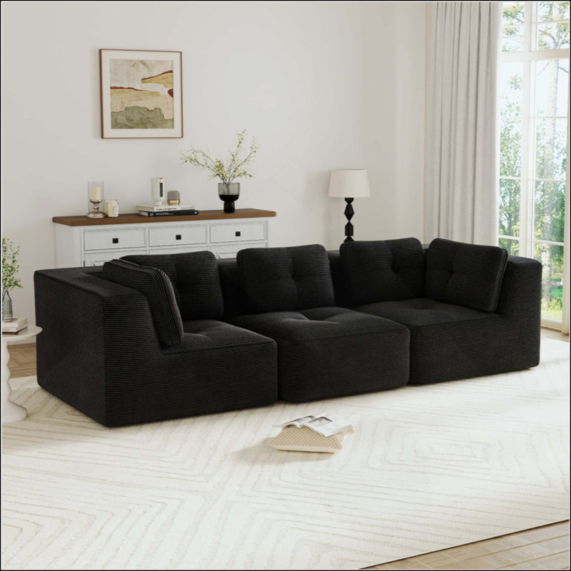 Canapé modulaire Boneless, Noir