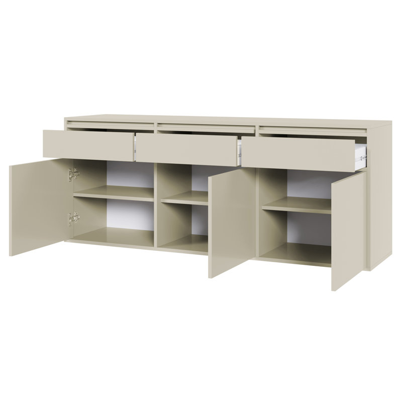 Akhi 154 cm W Chest of 3 Drawers, Grey