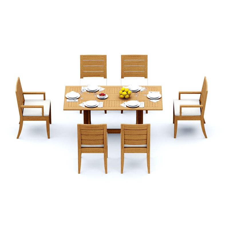 Atnas Outdoor Teak Dining Set, 6