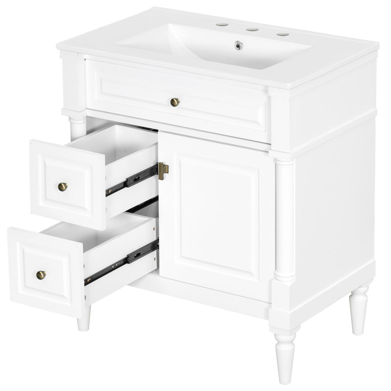 Meuble-lavabo 30 po avec lavabo, 30", Blanc