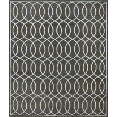 Geometric Area Rug in Dark Gray