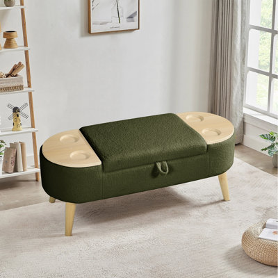 Banc de rangement repose-pieds ovale