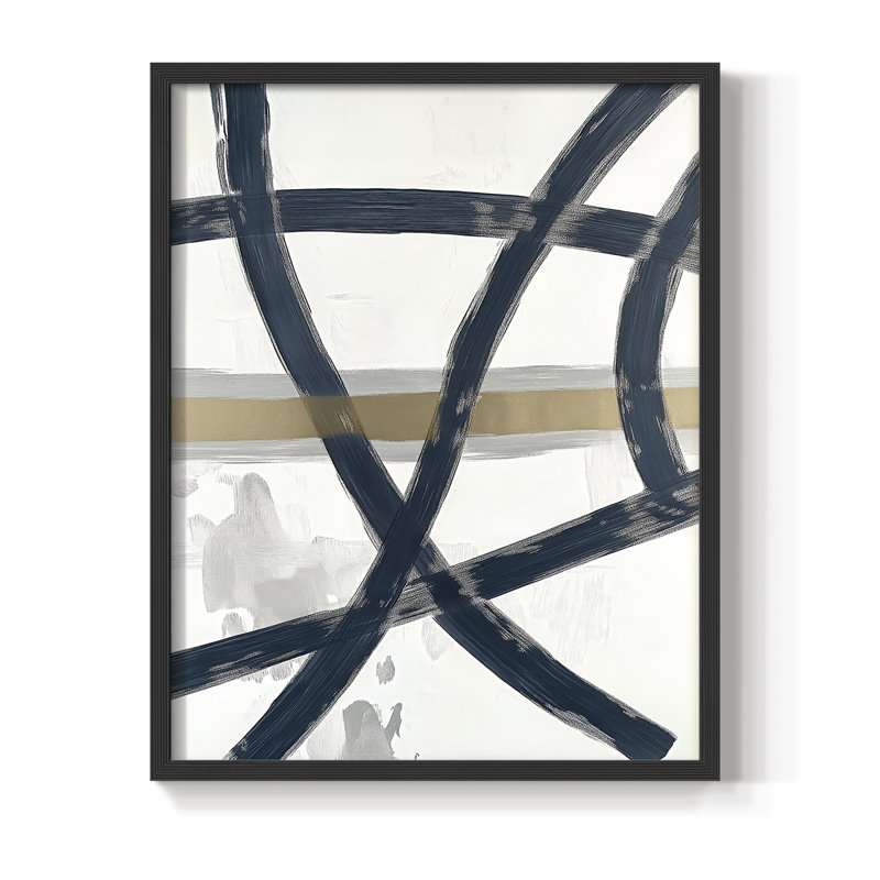 Abstract LII Framed Print - Ready To Hang - Made in USA, 10" H x 8" W, Black