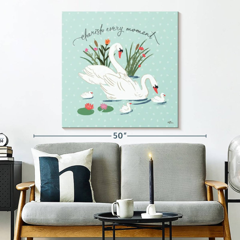 Tergel Swan Lake IV Mint, 33" H x 33" W
