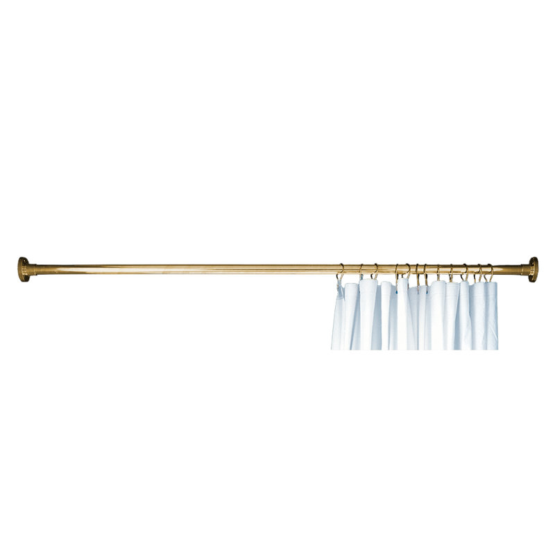Cabine P0094 avec tringle de douche de 72 po et laiton massif, Nickel poli