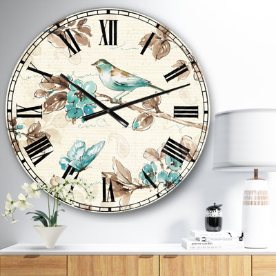 Beige Bird Wings - Traditional wall clock