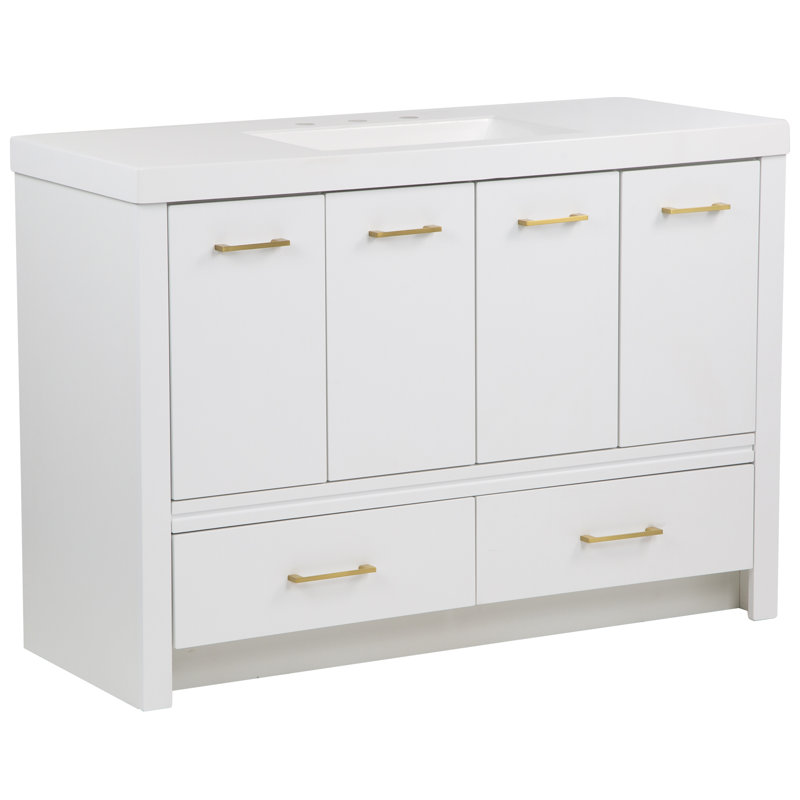 Ensemble de meuble-lavabo simple 49 po Blanche, Blanc