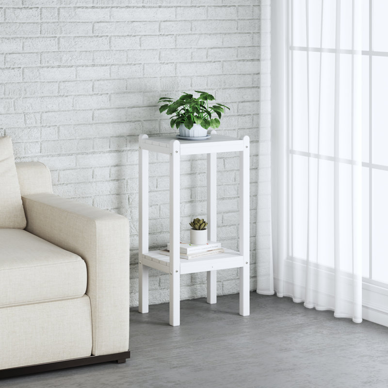 Laguna 18.45" W UV Resistant HDPE Side Table , White