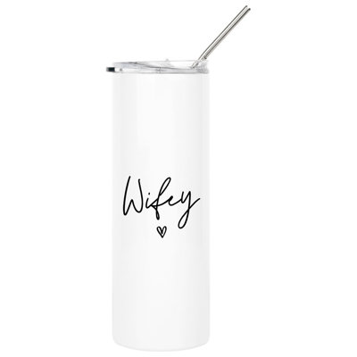 Gobelet de voyage en acier inoxydable à double paroi 20 oz avec paille Wifey