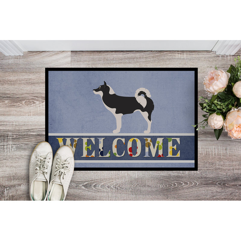 Tapis de porte d’extérieur anti-dérapant groenland dog welcome, Rectangle 24 po x 36 po