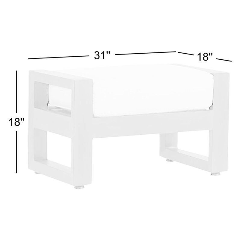 Repose-pieds d'extérieur avec coussin Georgie, Toile horizon Sunbrella®