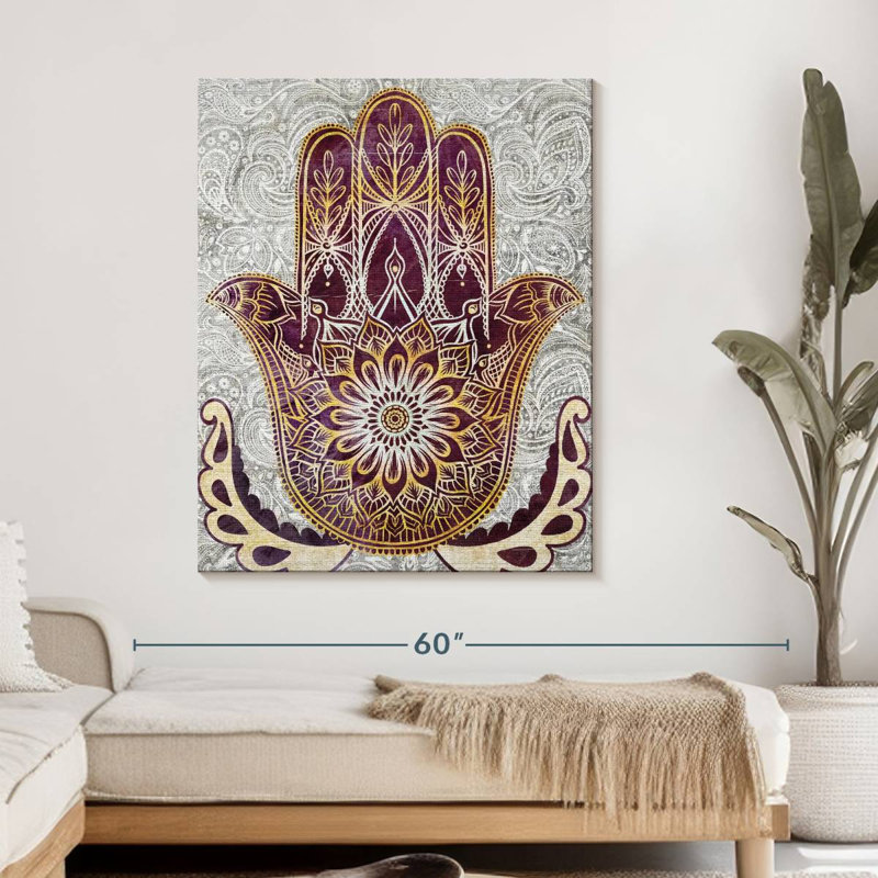Mandala Hamsa, reproduction d'art sur toile, H 45 po x l 36 po x P 1,25 po