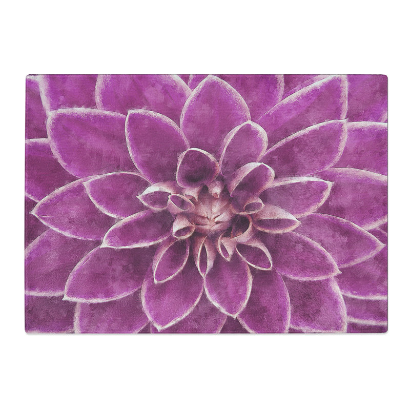 Tempered Glass Pink Dahlia Flower Chopping Board, 20 cm x 28.5 cm