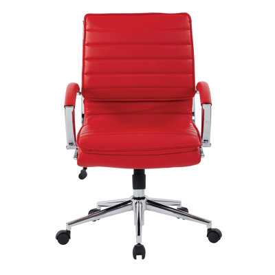Fauteuil de direction à dossier moyen en similicuir