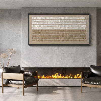 Motif linéaire neutre, lignes blanches et brunes, rétro, illustrations d'art, décor