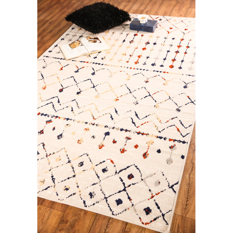 Geometric Indoor Rug, Rectangle 5' x 8'