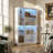 Large Color-Changing LED Glass Display Cabinet – Dual Zone, Push-To-Open