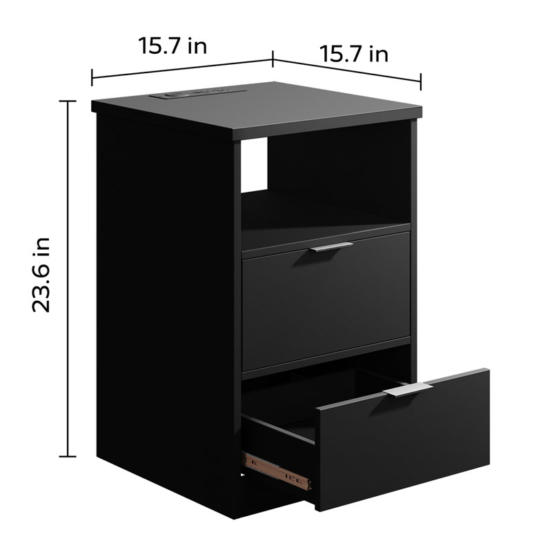 Table de chevet Bencar, Noir