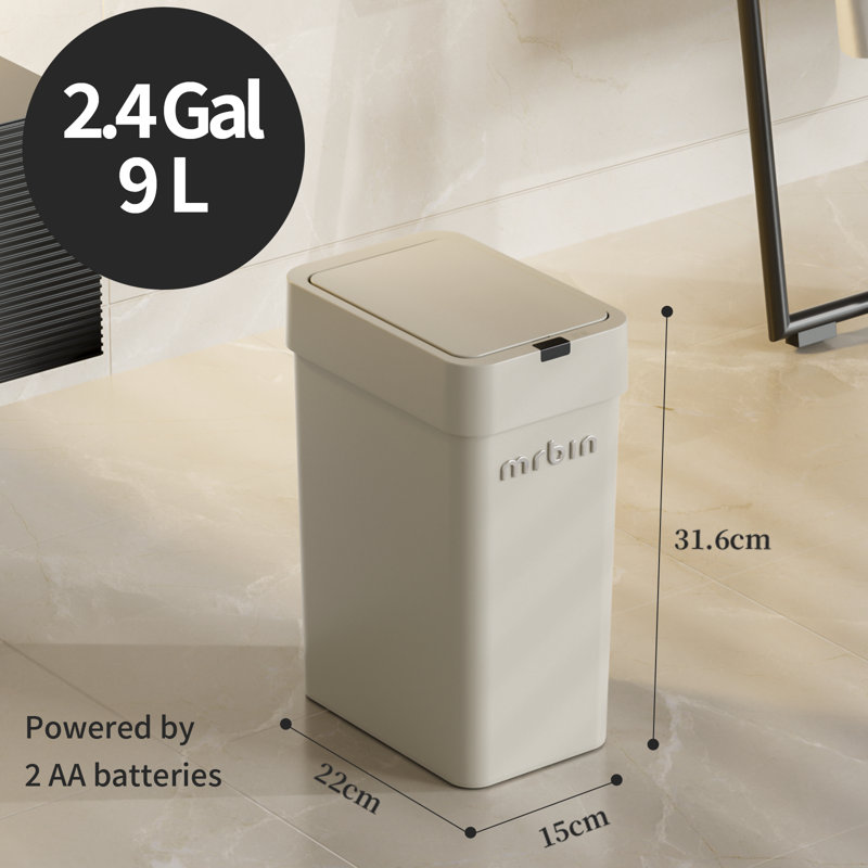 Poubelle de salle de bain automatique, gris