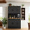 Armoire de cuisine, armoire de rangement de 71 po de hauteur avec prise de courant, huche de cuisine autoportante avec comptoir
