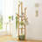 9 Hooks Bamboo Freestanding Coat Rack - Rotary Tree Stand With 3 Storage Shelves, Easy Assembly For Entryway - Natural Wood Color