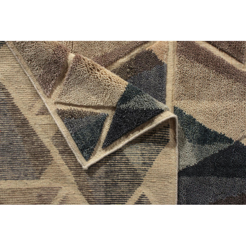 Wool Geometric Area Rug, Rectangle 9' x 12'