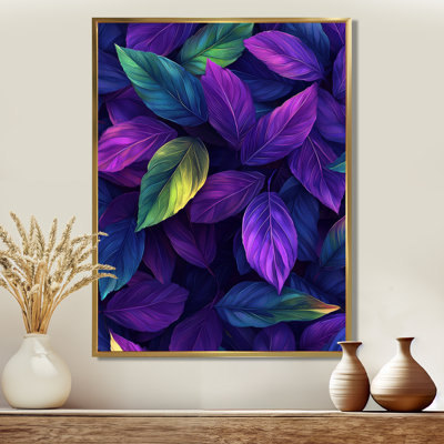 Art mural coloré de feuille vibrante de tien