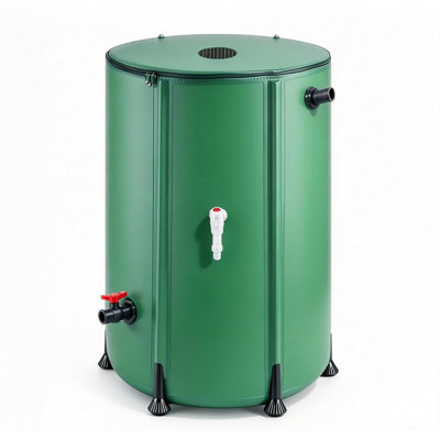 100L Collapsible Water Butt with Tap, Foldable Rainwater Collector