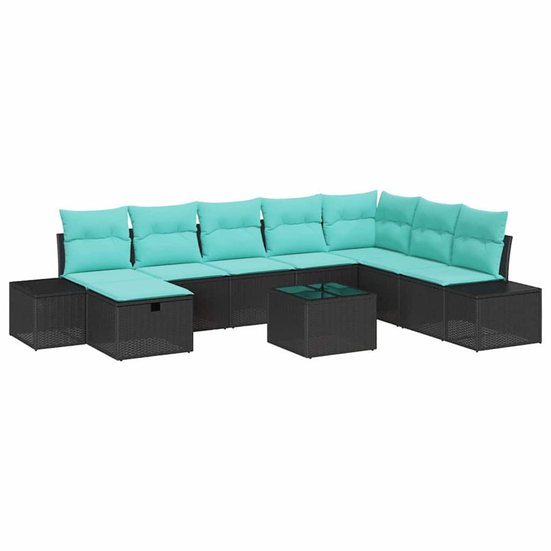 Ensemble de canapé de jardin avec coussin 9 pièces vidaXL