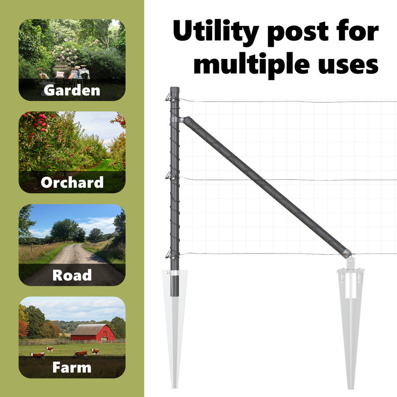Vidaxl Fence Posts With Spike 52 Pcs Diameter32 Mm 60 Cm Galvanised Steel