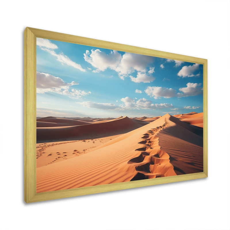 Desert Glamis Sand Dunes III - impression, H 16 po x l 32 po x P 1 po, Encadrement doré