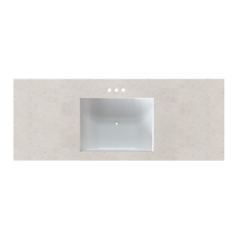 Plateau de meuble-lavabo simple gris avec lavabo 49 po MagickWoods