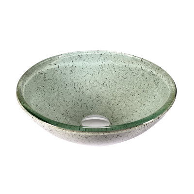 Lavabo de salle de bain circulaire en verre à bateau