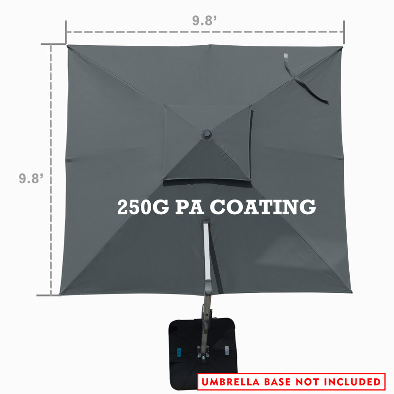 Parasol carré en porte-à-faux 10', gris