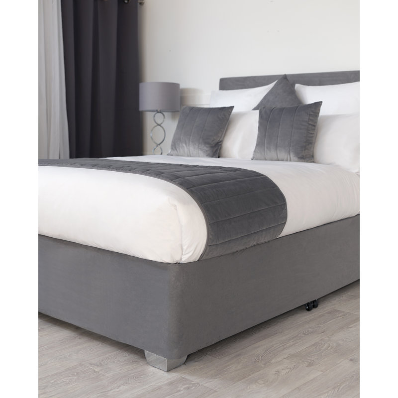 Faux suede Base wrap valance, Single (3'), Charcoal