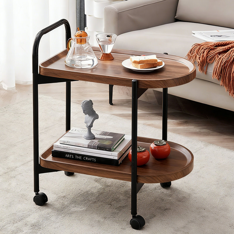 Table d'appoint moderne et minimaliste avec rangement à 2 niveaux, pour le salon, la chambre à coucher ou le bureau