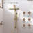 Wall Mount Rainfall Shower System, Dual‑Function Shower Head with Slide Bar, Handheld Shower-128567560