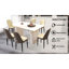 Ensemble de table de salle à manger moderne 7 pièces, MDF et PU crème, maison et cuisine