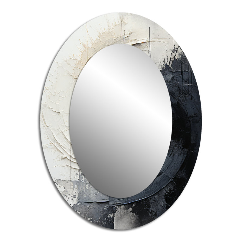 Miroir mural moderne contrastant Harmony I - Beige, 40 po x 30 po