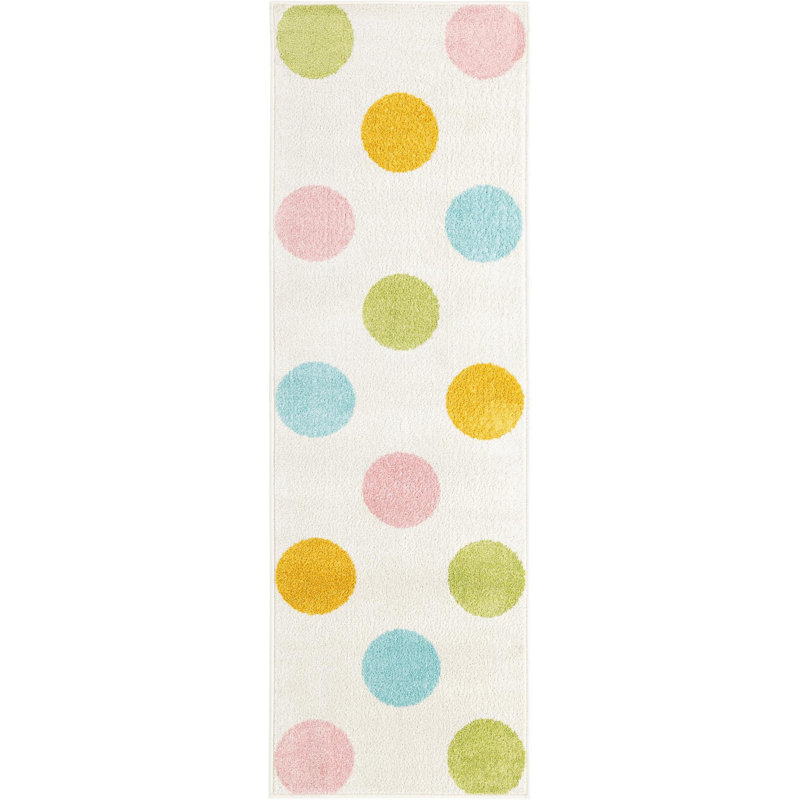  Polka Dots Whimsy Kids Rug, Runner 2' x 6'1"