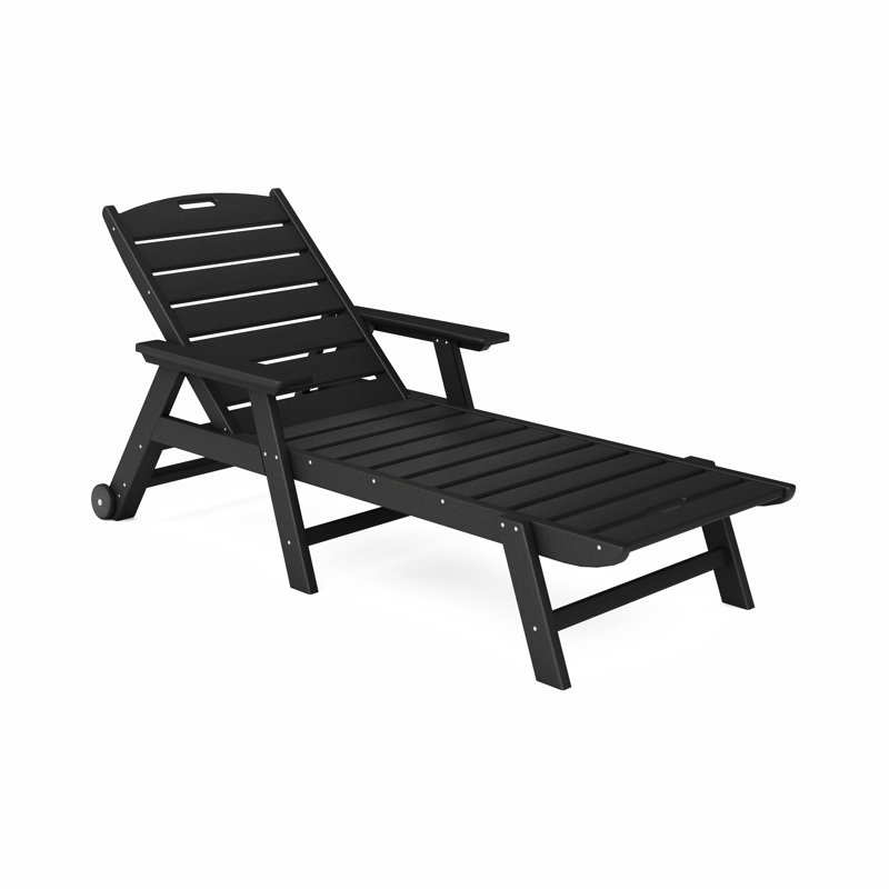 Chaise longue à dossier réglable Clairan, Noir