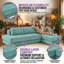 Ensemble de canapé modulaire en L CloudComfort - Canapé modulaire réversible en chenille avec coussins double couche, canapé d'angle de 113 po pour espaces de vie principaux-1371338992
