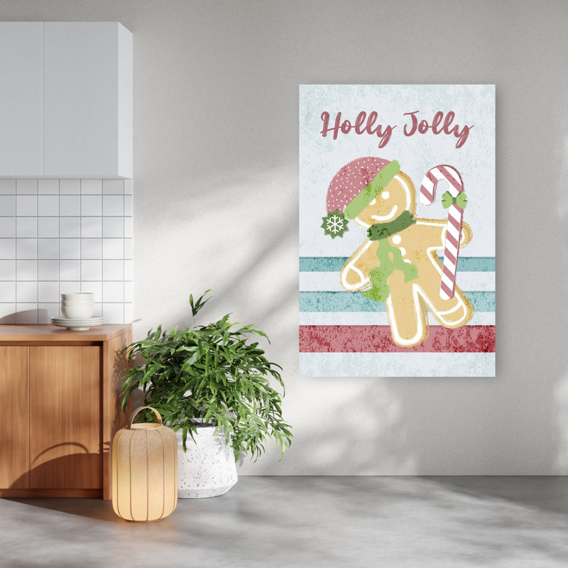 Impression sur toile Holly Jolly Gingerbread, 60" H x 40" W