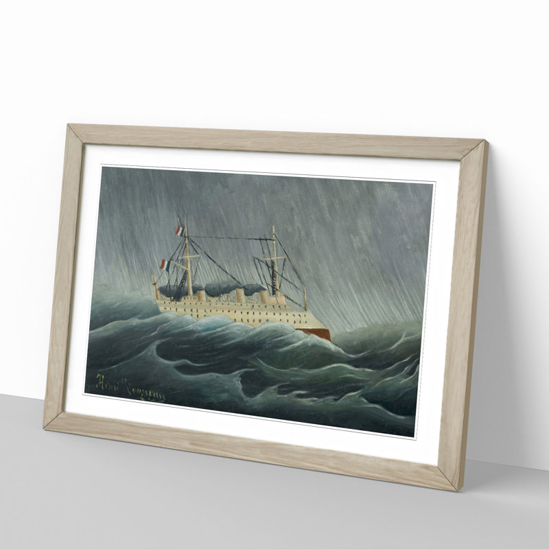 Candore Acarcio by Henri Rousseau - Framed Print, 48cm H x 65cm W x 2cm D, Oak Framed