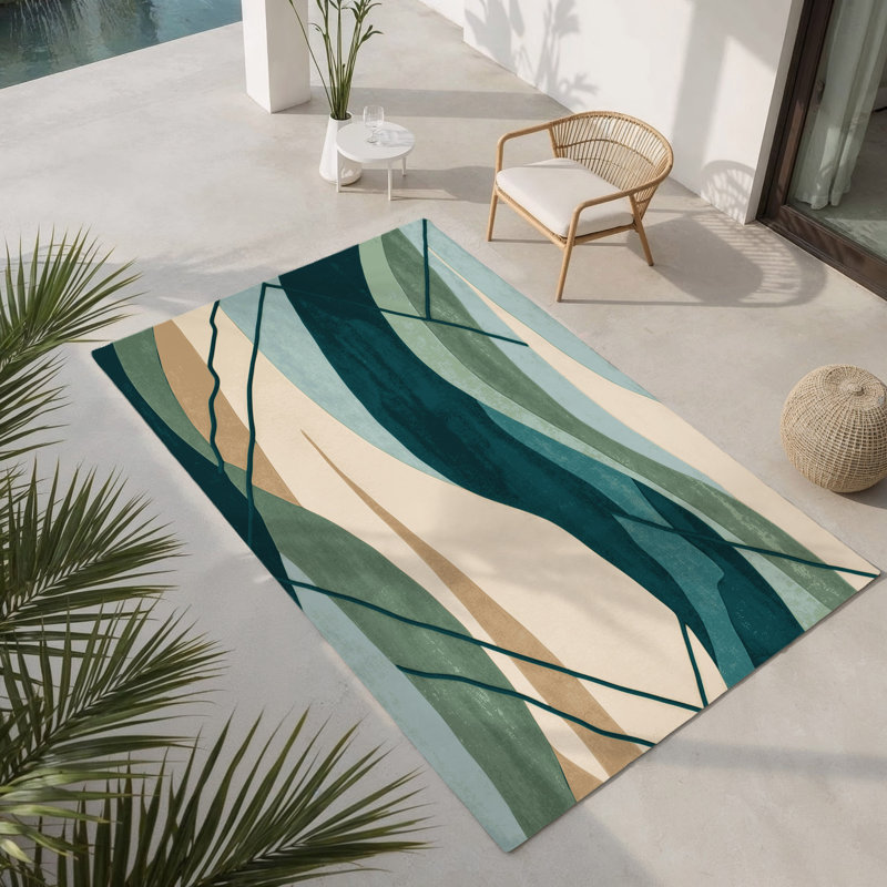 Tapis intérieur et extérieur Midnight Cascade, Rectangle 8' x 10'