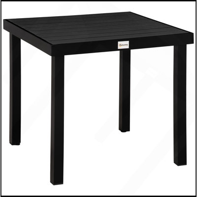 Outdoor Dining Table For 4, Weather-Resistant With Aluminum Legs And Woodgrain Finish, Perfect For Patio And Garden