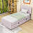 Twin Upholstered Platform Bed with Trundle-1178096155